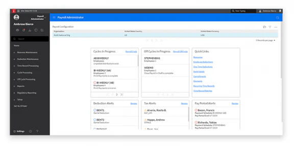 screenshot of Infor Human Resources
